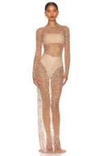 Ina Diamante Mesh Slit Maxi Dress - Image 8