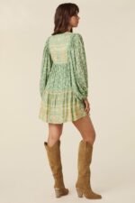 Ina Splice Printed Mini Peasant Dress - Image 5