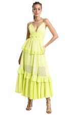 Janet V-neck Ruffle Maxi Slip Dress
