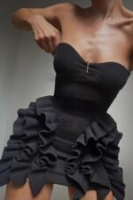 Jenny Strapless Ruffled Knit Mini Dress - Image 2
