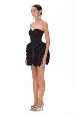 Jenny Strapless Ruffled Knit Mini Dress - Image 4