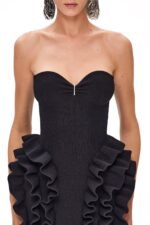 Jenny Strapless Ruffled Knit Mini Dress - Image 6