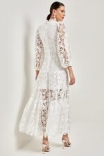 Joa Embroidered Lace Trimmed Flare Maxi Dress - Image 12