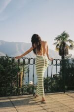 Joa Strip Halterneck Knit Slip Maxi Dress - Image 2