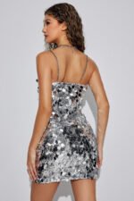 Erica Sequins Metal Chain Mini Dress - Image 6