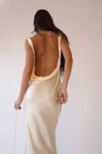 Persis Cowls Backless Satin Maxi Dress - Image 7