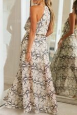 Lilian Printed Halterneck Slit Maxi Dress - Image 3