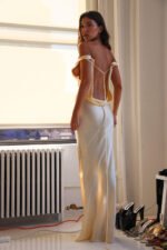 Persis Cowls Backless Satin Maxi Dress - Image 6