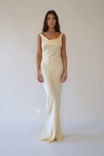 Persis Cowls Backless Satin Maxi Dress - Image 4