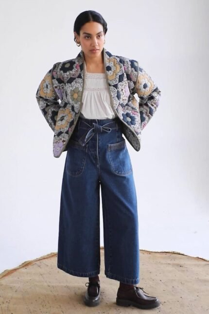 Kaylani Floral Printed Convertible Quilted Jacket