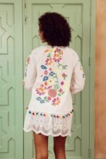 Kyndall Embroidered Floral Tassel Blouse - Image 5