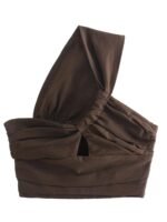 Laura One Shoulder Crop Linen Top - Image 2