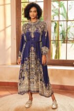 Leila Paisley-print Long Sleeves Maxi Dress - Image 3