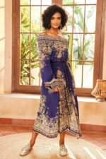 Leila Paisley-print Long Sleeves Maxi Dress