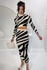 Lena Zebra Print Knit Set - Image 3