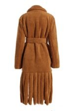 Letitia Belted Tassel Vegan Fur Overcoat - Image 8