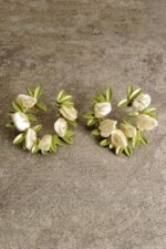 Lilys Leaf Pearl Drop Earrings - Image 3