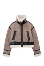 Maureen Belted Contrast Shearling Jacket - Image 5