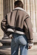 Maureen Belted Contrast Shearling Jacket - Image 2