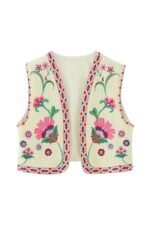 Maxine Floral Embroidered Open Waistcoat - Image 6
