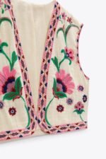 Maxine Floral Embroidered Open Waistcoat - Image 5