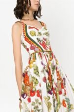 Melissa Printed Flare Strap Midi Dress - Image 2