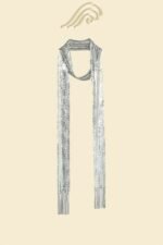 Metallic Tassel Skinny Scarf - Image 4