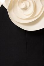 Myrna Flower Crepe Mini Dress - Image 6