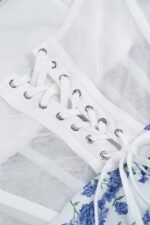 Odelette Printed Off-shoulder Corset Mini Dress - Image 7