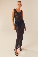 Odelia Backless Sequins Midi Dress - Image 12