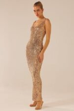 Odelia Backless Sequins Midi Dress - Image 3