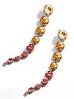 Odelia Rainbow Diamante Chain Earrings - Image 4