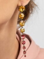 Odelia Rainbow Diamante Chain Earrings - Image 5