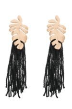 Palm Frond Beads Tassel Earring - Image 7