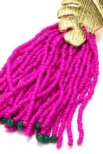 Palm Frond Beads Tassel Earring - Image 6