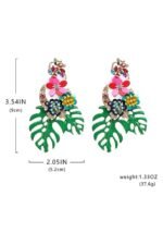 Palm Tree Flower Decored Earrings - Image 3