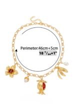 Pancy Pomegrante Flower Necklace - Image 9