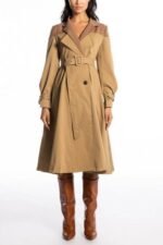 Patsy Contrast Splicing Trench Coat - Image 4
