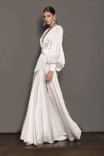 Phoebe V-neck Belted Slit Maxi Dress - Image 2