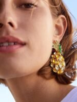 Pineapple Diamante Drop Earrings - Image 2