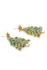 Rhinestone Christmas Tree Drop Earrings - Image 5