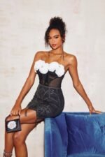 Rosie Diamante Embllished Tassel Mini Skirt - Image 2