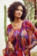 Sabrina Abstract Batwing Sleeve Midi Dress - Image 6