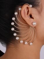 Sigrid Pearl Metal Earrings - Image 3