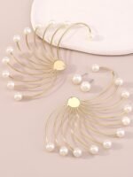 Sigrid Pearl Metal Earrings - Image 2