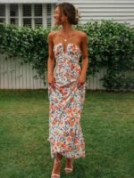 Sue Floral Printed Halterneck Maxi Sundress - Image 3