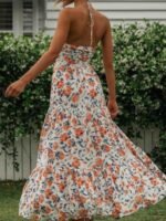 Sue Floral Printed Halterneck Maxi Sundress - Image 4
