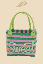 Sweet Contrast Color Weave Tote Bag - Image 2