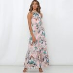 Tina Printed Halterneck Tiered Maxi Dress - Image 4