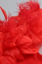 Truda Feather Off-shoulder Mini Dress - Image 6